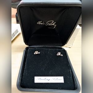 New Sterling Silver Elvis Presley Signature Product Licensed Earrings